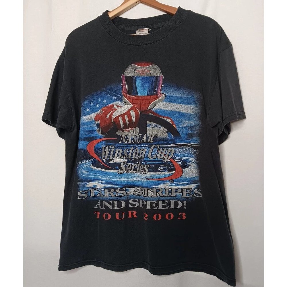 Vtg NASCAR Winston Cup Series Stars Stripes Speed Tour 2003 Large T Shirt Race